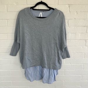 Seraphine maternity/nursing blue sweater with removable tank top underneath